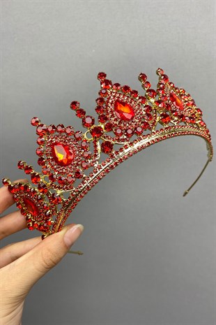 Ahu Model Red Gold Bridal Crown