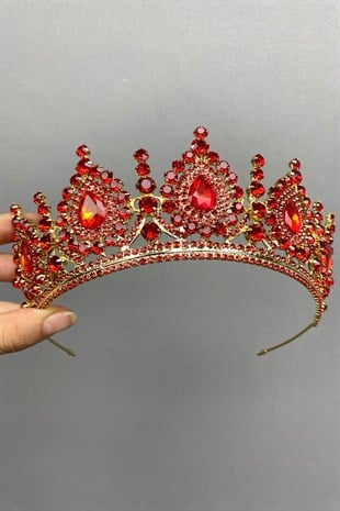 Ahu Model Red Gold Bridal Crown