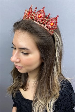 Ahu Model Red Gold Bridal Crown