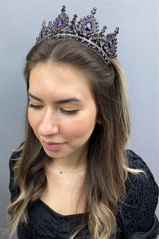 Ahu Model Purple Bridal Crown