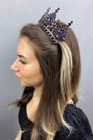 Ahu Model Purple Bridal Crown