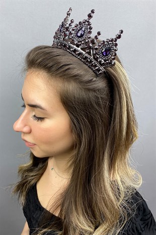 Ahu Model Purple Bridal Crown