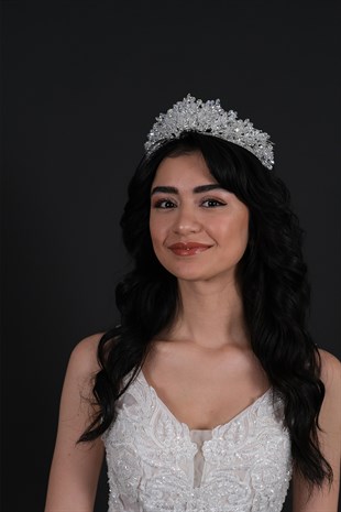 Apricot Beaded Bridal Crown