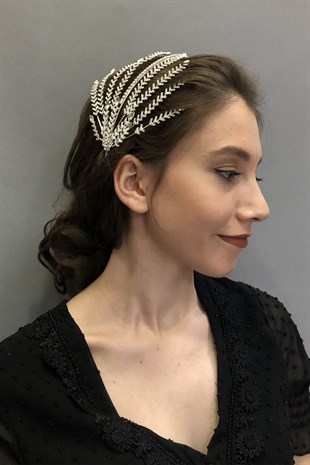 Albireo Silver Color Double Sided Bridal Crown
