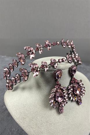 Alpha Double Row Bridal Henna Crown And Earring Set