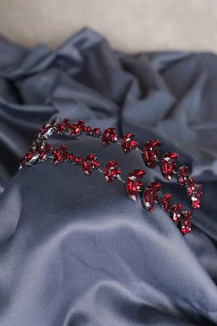 Alfa Mekik Cam Kristal Taşlı Gelin Kına Tacı