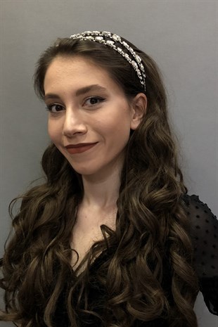 Alpha Model Double Row Silver Bridal Crown