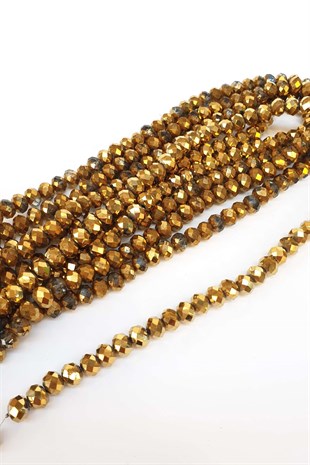 Altın Rengi Kaplama Kristal Boncuk 8 mm