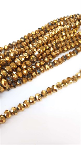 Altın Rengi Kaplama Kristal Boncuk 8 mm