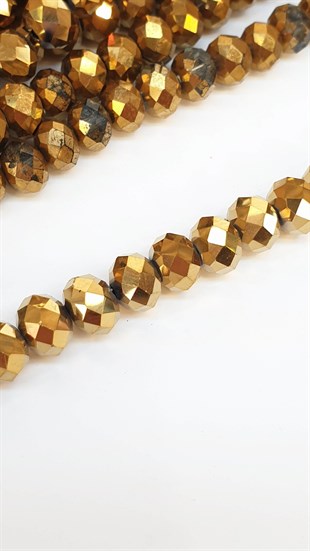 Altın Rengi Kaplama Kristal Boncuk 8 mm