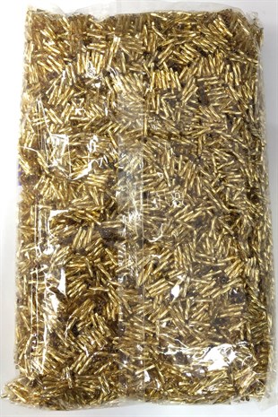 Golden Yellow Twisted Tube Beads 500 gr