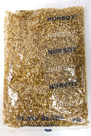 Altın Sarısı Rengi Burgulu Kesme Boncuk 500 gr