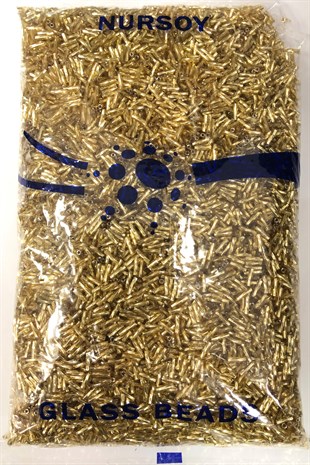 Golden Yellow Color Twisted Tube Beads 500 gr