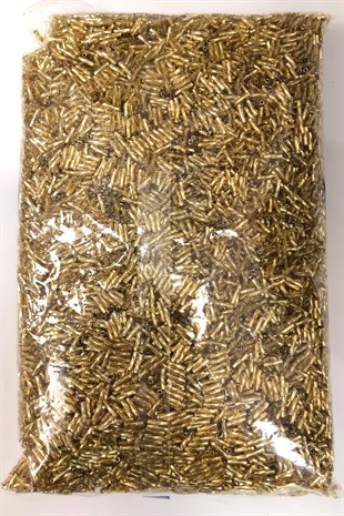 Golden Yellow Color Twisted Tube Beads 500 gr