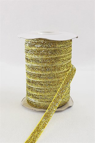 Gold Silvery Velvet Ribbon 1 cm