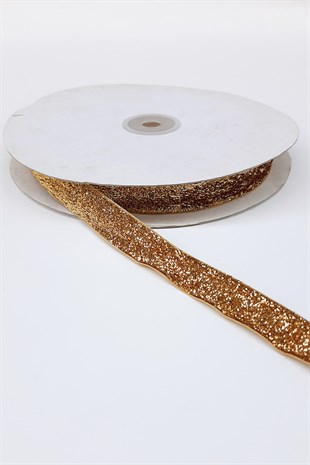 Gold Silvery Velvet Ribbon 2 Cm