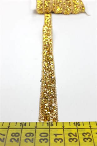 الذهب الأصفر سلسلة الحديد على الشريط مطرز