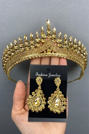 Anteras Bridal Henna Crown and Earring Set