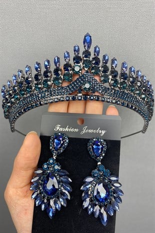 Anteras Bridal Henna Crown and Earring Set