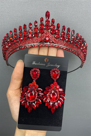 Anteras Bridal Henna Crown and Earring Set