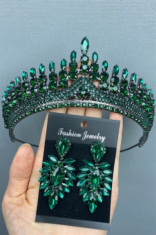 Anteras Bridal Henna Crown and Earring Set