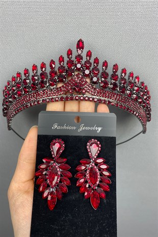 Anteras Bridal Henna Crown and Earring Set