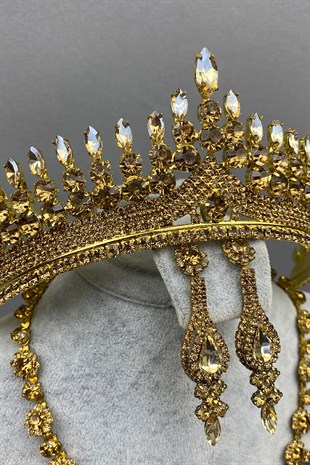 Anteras Bridal Henna Crown and Necklace Set
