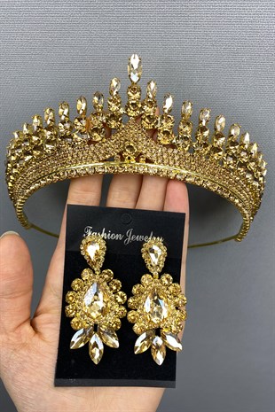 Anteras Bridal Henna Crown and Earring Set