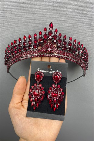 Anteras Bridal Henna Crown and Earring Set