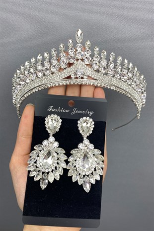 Anteras Bridal Henna Crown and Earring Set