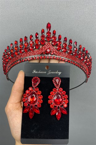 Anteras Gelin Kına Tacı ve Küpesi