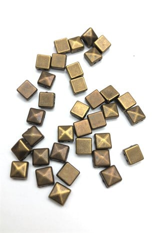 Antique Green Square Plastic Beads