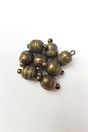 Antik Yeşil Yuvarlak Mıknatıslı Bileklik Klipsi