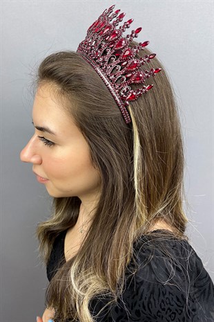 Anthracite Claret Red Beety Henna Bridal Crown