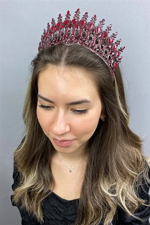 Anthracite Claret Red Beety Henna Bridal Crown