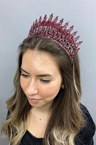 Anthracite Claret Red Beety Henna Bridal Crown