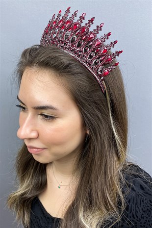 Anthracite Claret Red Beety Henna Bridal Crown
