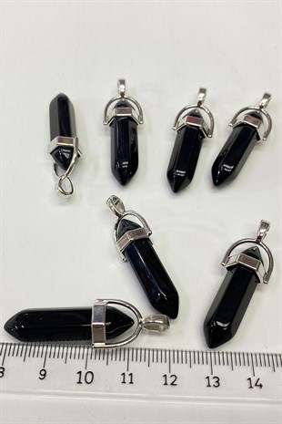 Antrasit Çivi Doğal Taş Kolye Ucu 1 Adet