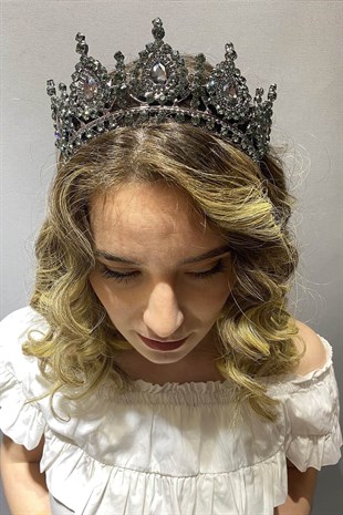Anthracite Smoked Ahu Model Bridal Henna Crown