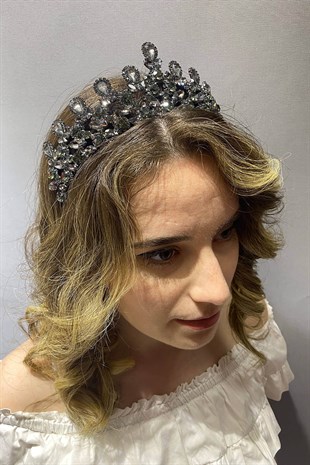 Antrasit Füme Beety Model Gelin Kına Tacı