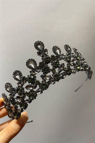 Antrasit Füme Beety Model Gelin Kına Tacı