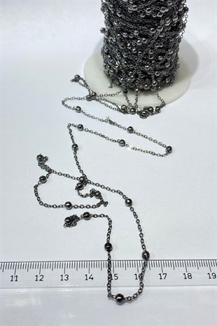 Anthracite Smoked Metal Bulk Necklace Chain 1 mt