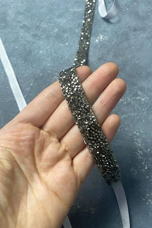 أنثراسايت خرزة رمادية مطرزة مساء اللباس حزام الخصر الإكسسوار