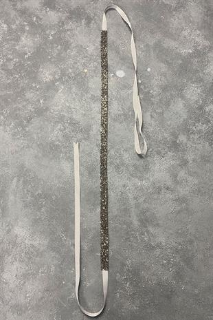 أنثراسايت خرزة رمادية مطرزة مساء اللباس حزام الخصر الإكسسوار