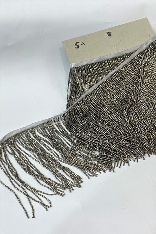 Antrasit Gri Boncuklu 15 cm Saçak Püskül