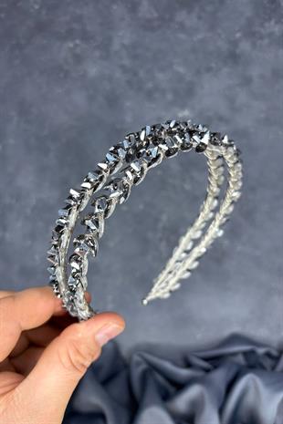 Green Double Row Stone Lea Bridal Hair Accessory Bridal Henna Crown