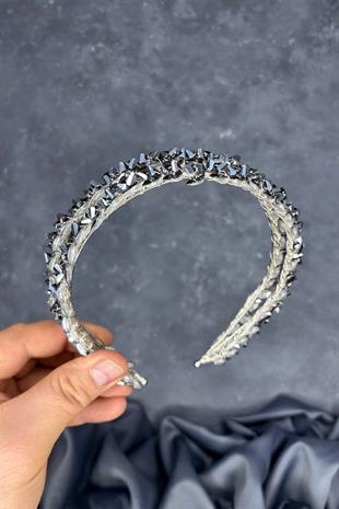 Green Double Row Stone Lea Bridal Hair Accessory Bridal Henna Crown