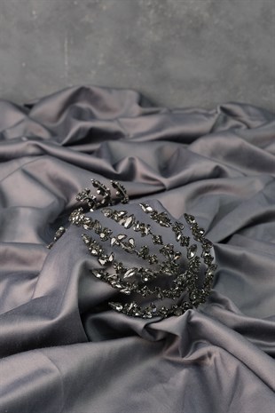 Anthracite Gray Double Sided Helen Bridal Henna Crown