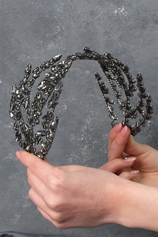 Anthracite Gray Double Sided Helen Bridal Henna Crown