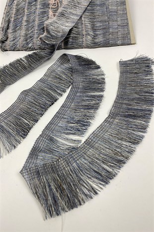 Antrasit Gri Düz Saçak İp Püskül Şerit